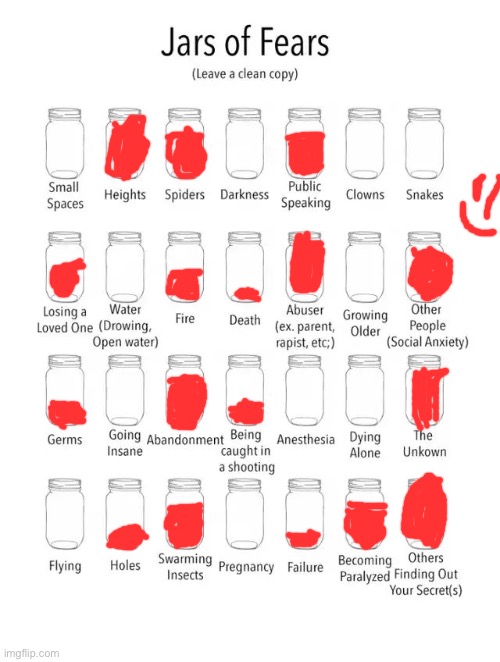 idk if I’ve down this before | image tagged in jar of fears clear version | made w/ Imgflip meme maker