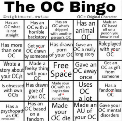 wtf cuh like stop making me look bad | image tagged in the oc bingo | made w/ Imgflip meme maker
