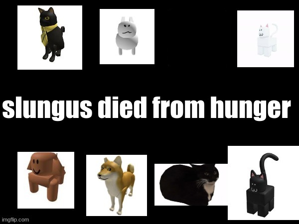 k1 | slungus died from hunger | made w/ Imgflip meme maker