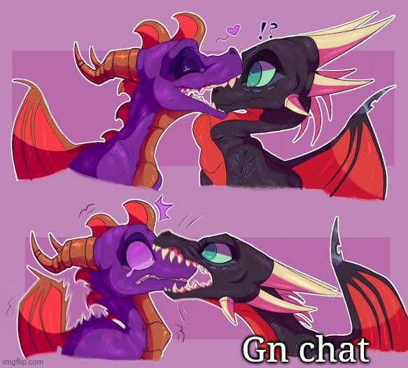 Spyro and Cynder fanart(not mine), gn | Gn chat | made w/ Imgflip meme maker