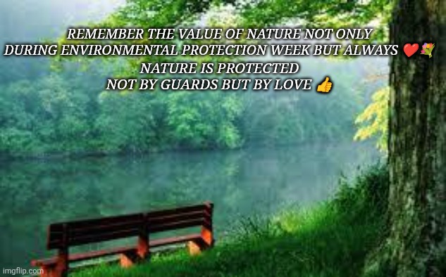 Nature | REMEMBER THE VALUE OF NATURE NOT ONLY DURING ENVIRONMENTAL PROTECTION WEEK BUT ALWAYS ❤️💐; NATURE IS PROTECTED NOT BY GUARDS BUT BY LOVE 👍 | image tagged in nature | made w/ Imgflip meme maker