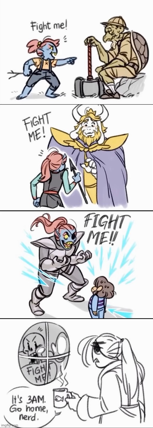 Undyne webcomics from a video I watched (fish mug heehee) | made w/ Imgflip meme maker