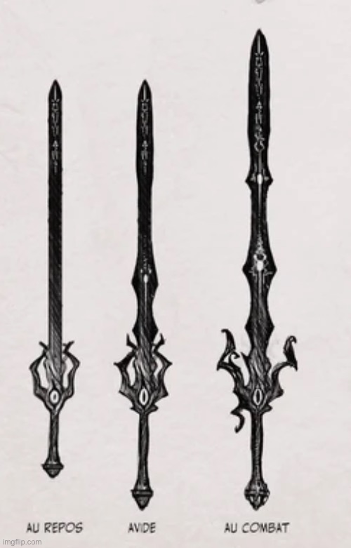 Hear me out: A sword that is actually a daemon demigod that represents the inherit brutality of the 40k universe | image tagged in swords,idea,stormbringer,warhammer40k | made w/ Imgflip meme maker