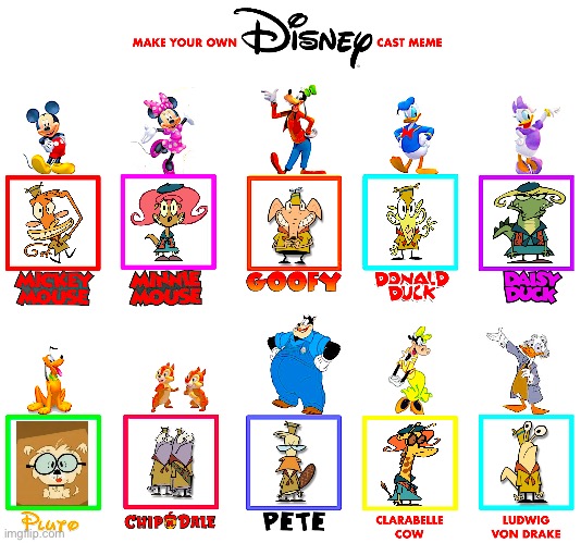Camp Mickey cast meme | image tagged in make your own disney cast meme | made w/ Imgflip meme maker