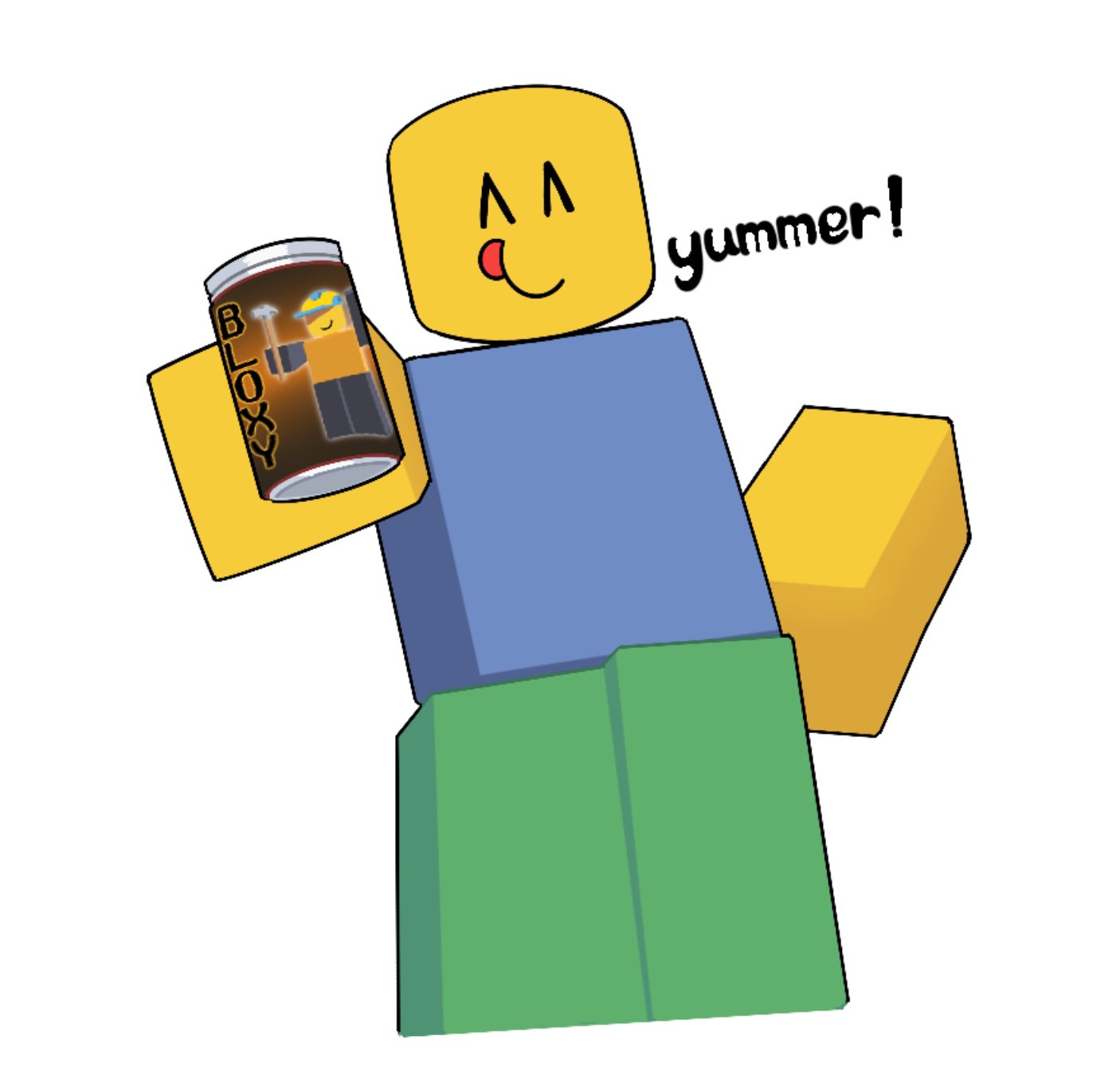 High Quality Noob with bloxy cola Blank Meme Template