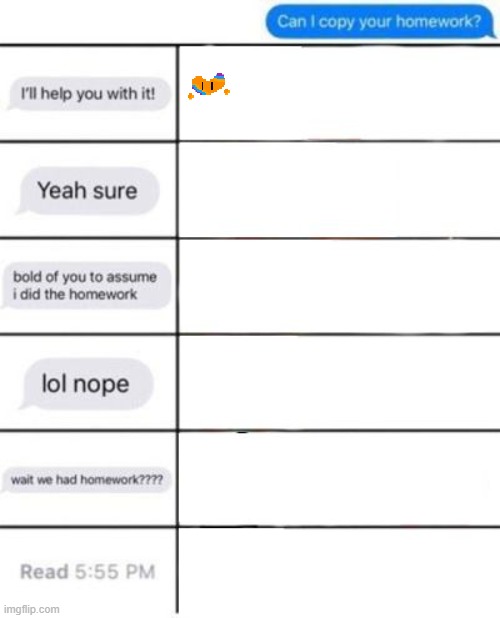 Please make your OC small if you repost. | image tagged in can i copy your homework | made w/ Imgflip meme maker