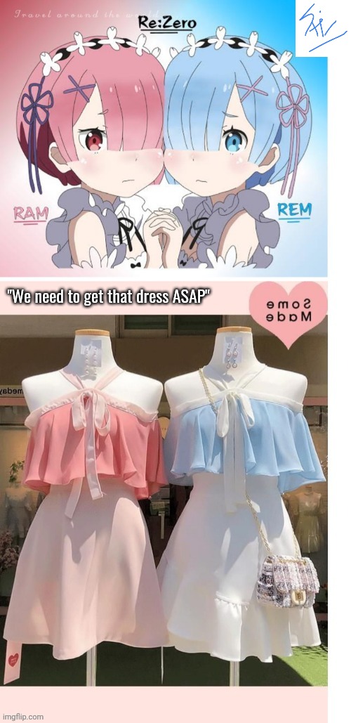 Ram Rem cosplay | image tagged in rezero | made w/ Imgflip meme maker