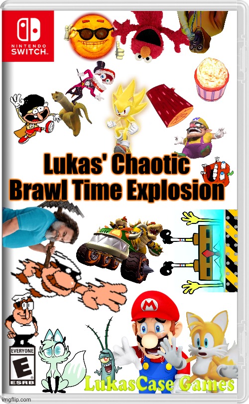 Massively Chaotic, Massively Multiplayer | Lukas' Chaotic Brawl Time Explosion | image tagged in nintendo switch | made w/ Imgflip meme maker