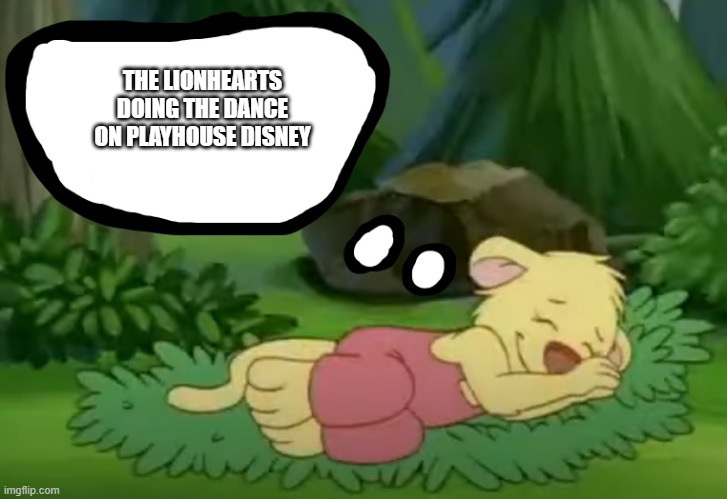 Judy dreams to see her family dancing on Playhouse Disney | THE LIONHEARTS DOING THE DANCE ON PLAYHOUSE DISNEY | image tagged in dreaming judy lionheart | made w/ Imgflip meme maker