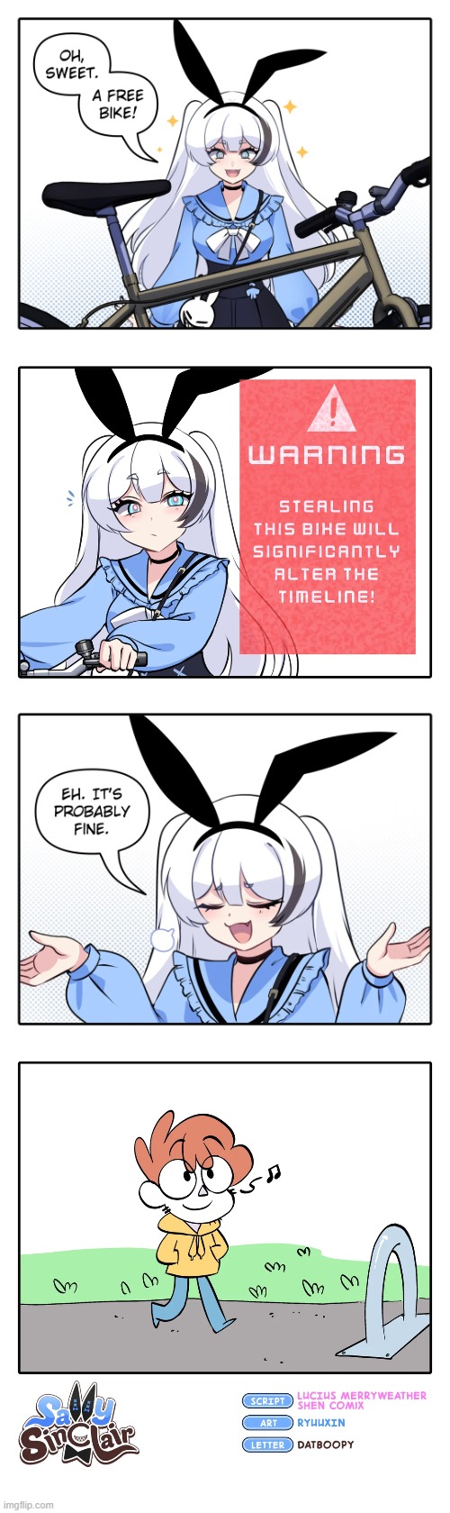 image tagged in bike,free,stealing,alter,timeline,shen | made w/ Imgflip meme maker