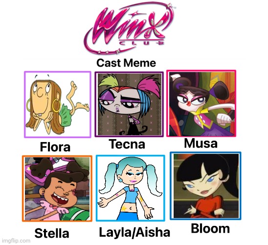 Winx Club (invadersylvine123 Style) | image tagged in winx club cast meme,invadersylvine123,winx club,recast,cast meme | made w/ Imgflip meme maker