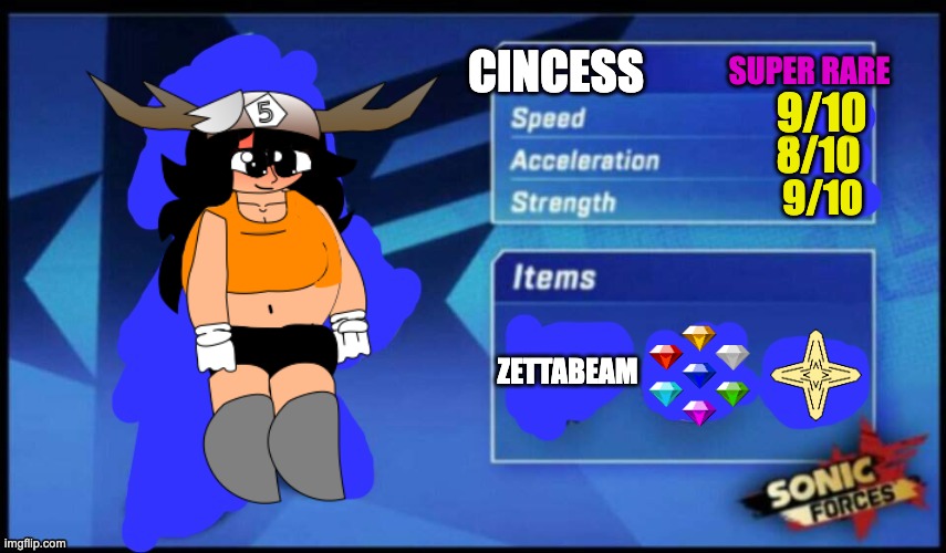 [UPDATED] Sonic Forces Meme Battle | SUPER RARE; CINCESS; 9/10; 8/10; 9/10; ZETTABEAM | image tagged in updated sonic forces meme battle,memes,cincess,smg4,fanlore,smg5 | made w/ Imgflip meme maker
