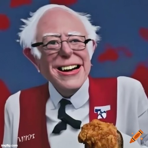 BFC (colonel bernie sanders) | image tagged in kfc,colonel sanders,bernie sanders,funny,memes | made w/ Imgflip meme maker