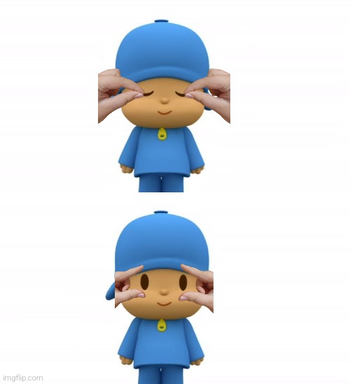 Pocoyo the Hand eyeshadow | image tagged in anime | made w/ Imgflip meme maker