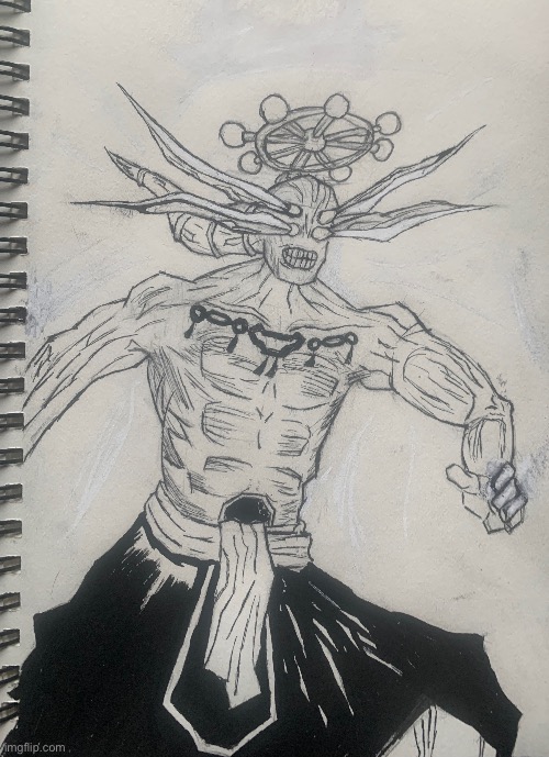 Eight Handled Sword , Divergent Sila Divine General,  Mahoraga | image tagged in jjk,drawing,art,ha ha tags go brr | made w/ Imgflip meme maker