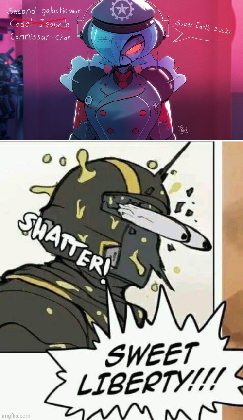 Sweet Liberty | image tagged in sweet liberty,meme,helldivers,anime girl | made w/ Imgflip meme maker
