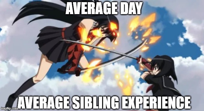 for real yall | AVERAGE DAY; AVERAGE SIBLING EXPERIENCE | made w/ Imgflip meme maker