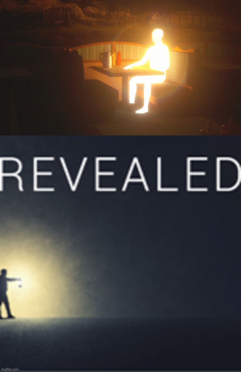 image tagged in glowing guy,revealed | made w/ Imgflip meme maker