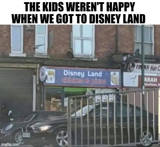 The Kids Weren't Happy When We Got To Disney Land | THE KIDS WEREN'T HAPPY WHEN WE GOT TO DISNEY LAND | image tagged in chrisjoines1 | made w/ Imgflip meme maker