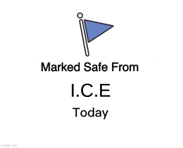 No more I.C.E | I.C.E | image tagged in memes,marked safe from | made w/ Imgflip meme maker