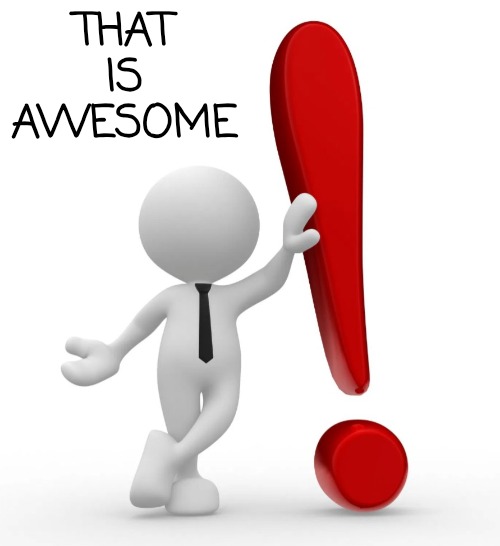Emoji man with exclamation point | THAT IS AWESOME | image tagged in emoji man with exclamation point | made w/ Imgflip meme maker