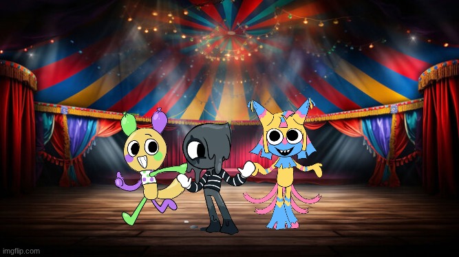 The Circus Troupe.mp3 | image tagged in the circus troupe,looey,yatta,blot,dandy's world | made w/ Imgflip meme maker