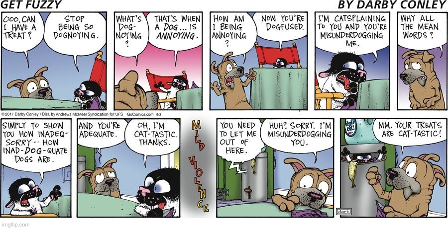 image tagged in comics,get fuzzy,cat and dog | made w/ Imgflip meme maker