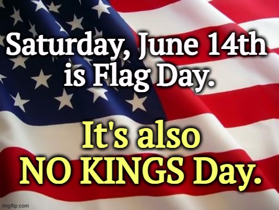 If you see someone start violence, sit down, so the instigator will be the only one standing. He'll be a Trump plant anyway. | Saturday, June 14th 
is Flag Day. It's also NO KINGS Day. | image tagged in american flag,flag,democracy,founding fathers,trump,birthday | made w/ Imgflip meme maker