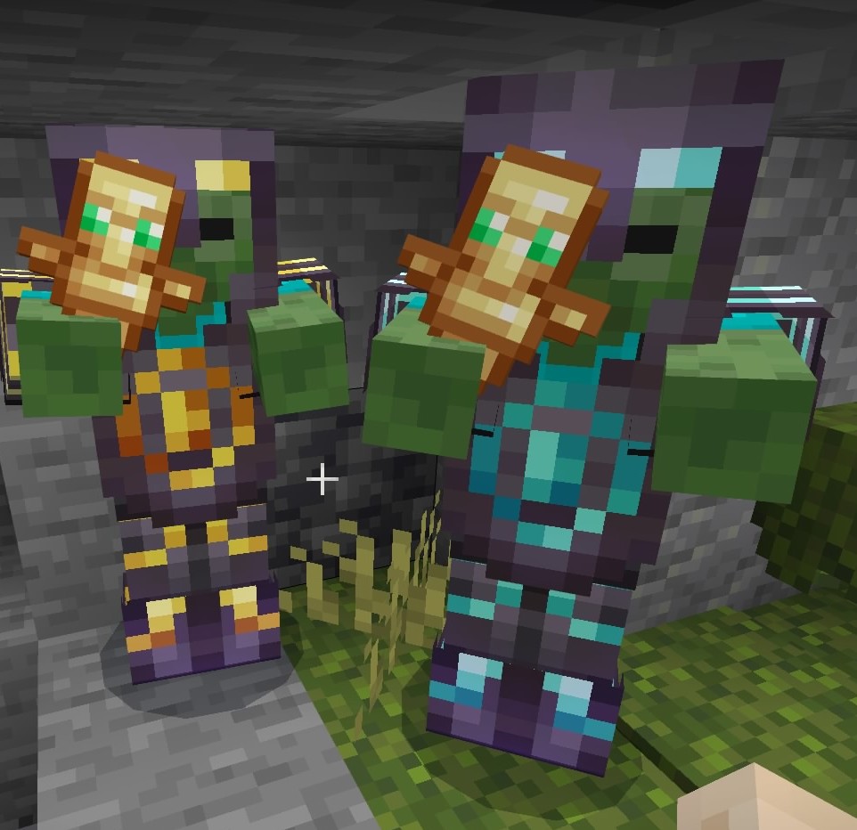 High Quality two netherite zombies Blank Meme Template