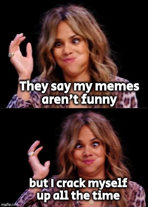 Lovely Halle Berry | They say my memes
aren't funny but I crack myself
up all the time | image tagged in lovely halle berry | made w/ Imgflip meme maker