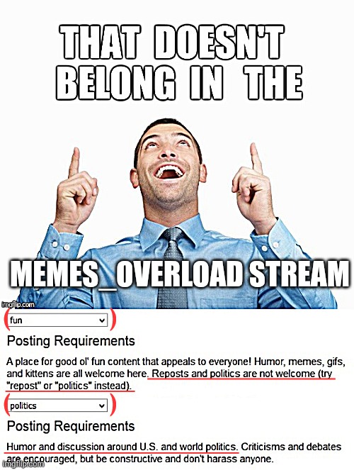 Wrong Stream w/ Terms | MEMES_OVERLOAD STREAM | image tagged in wrong stream w/ terms | made w/ Imgflip meme maker