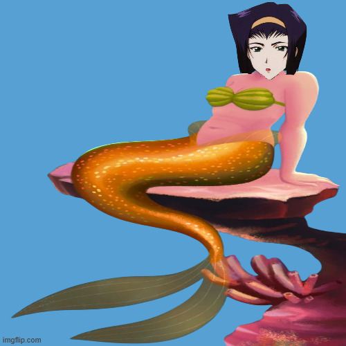 mermaid faye valentine | image tagged in faye valentine,cowboy bebop,anime,the little mermaid,sexy mermaid,hot babes | made w/ Imgflip meme maker
