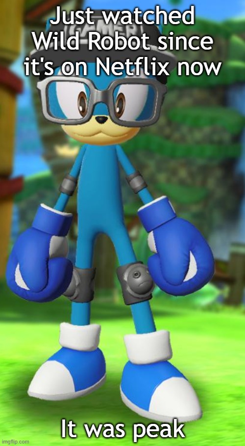 Pump but recreated in the official Sega fan card maker | Just watched Wild Robot since it's on Netflix now; It was peak | image tagged in pump but recreated in the official sega fan card maker | made w/ Imgflip meme maker