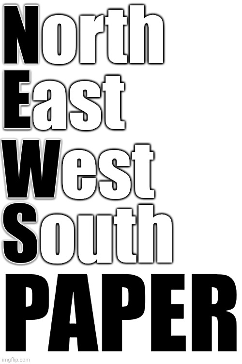 How Old Were You When You Found Out? | North; N; E; East; West; W; South; S; PAPER | image tagged in memes,news,newspaper,did you know that,information,random useless fact of the day | made w/ Imgflip meme maker