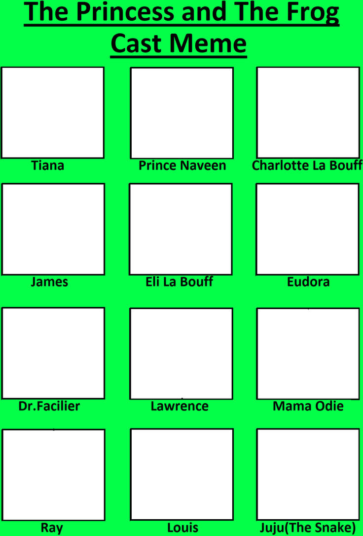 The Princess and the Frog Cast Meme Blank Meme Template