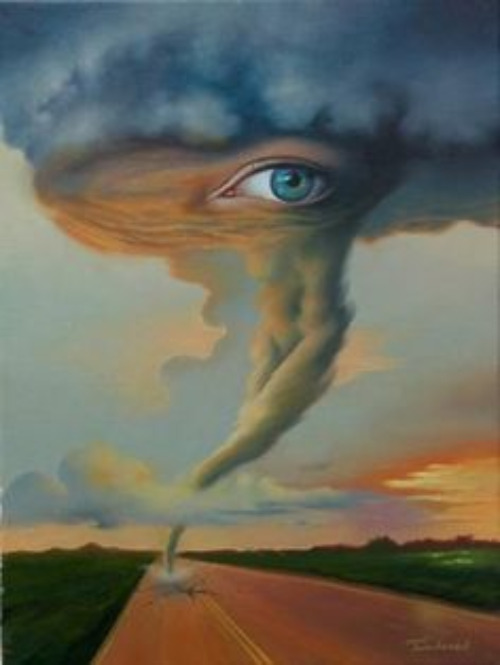 Eye Of The Storm | image tagged in eyes,tornado,storm,surrealism,art,cool stuff | made w/ Imgflip meme maker