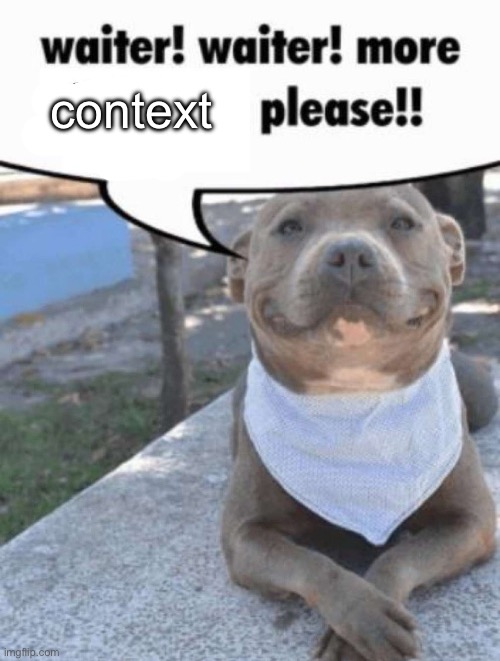 waiter! pit bull | context | image tagged in waiter pit bull | made w/ Imgflip meme maker