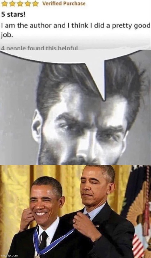 Self review | image tagged in obama medal,author,book,review | made w/ Imgflip meme maker
