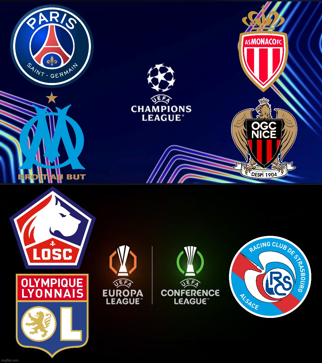 OFFICIAL: 7 Ligue 1 McDonald's Clubs in UEFA Club Competitions 2025/26 | image tagged in ligue 1,psg,france,footy,fussball | made w/ Imgflip meme maker