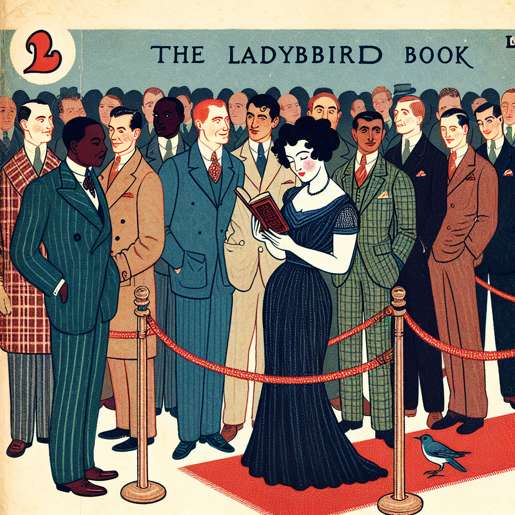 Ladybird book cover with shorty busty dark haired lady and a bun Blank Meme Template
