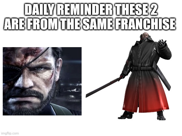 DAILY REMINDER THESE 2 ARE FROM THE SAME FRANCHISE | image tagged in memes,metal gear solid,metal gear,metal gear rising,solid snake,sundowner | made w/ Imgflip meme maker