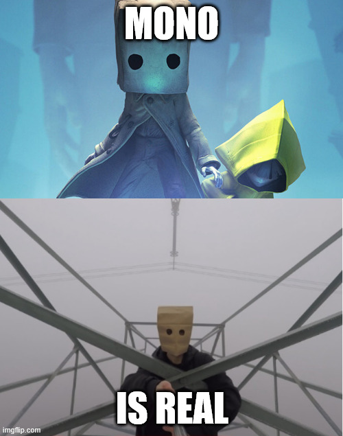 Just Mono | MONO; IS REAL | image tagged in little nightmares,mono,creepypasta,lattice climbing,gaming,latticeclimbing | made w/ Imgflip meme maker