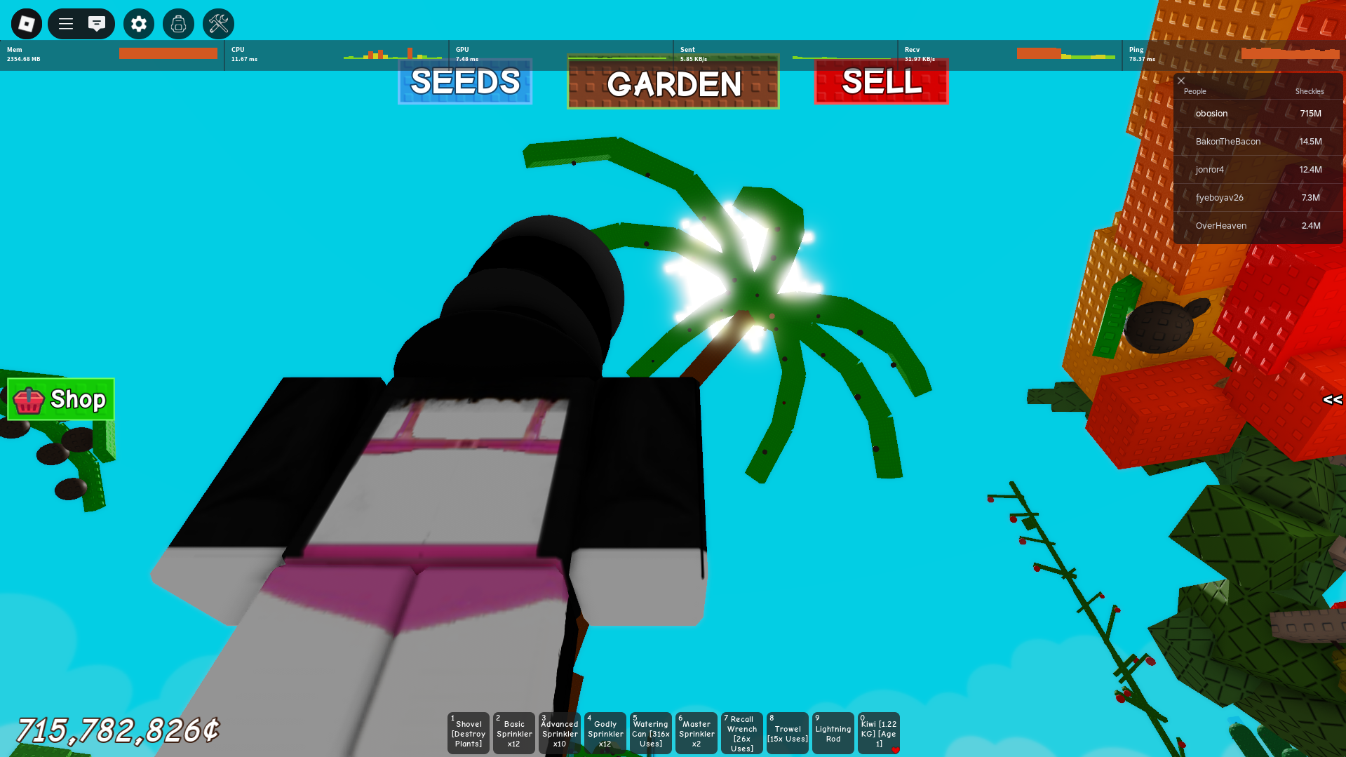 POV that coconut tree in grow a garden Blank Meme Template