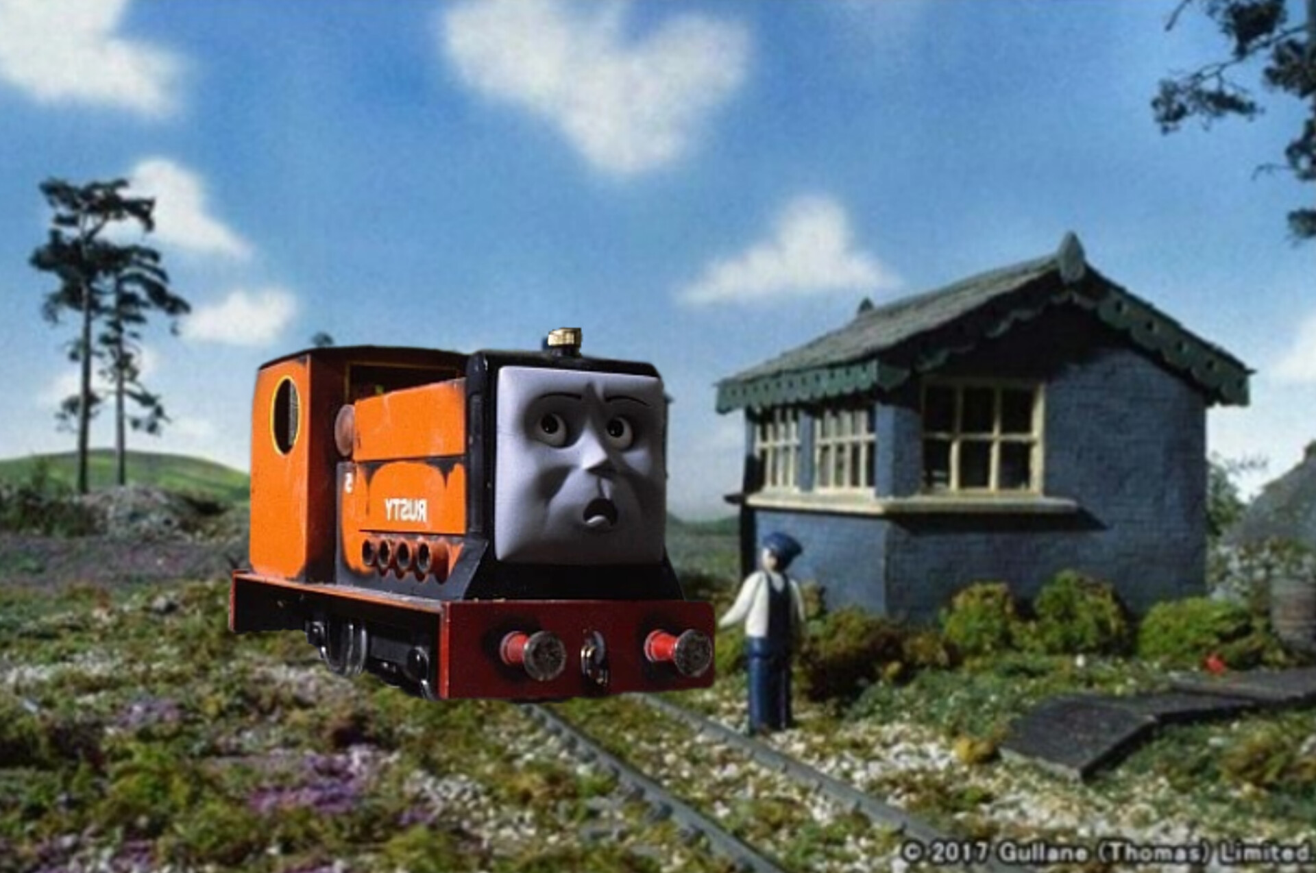 A REALLY Rusty and the boulder Blank Meme Template