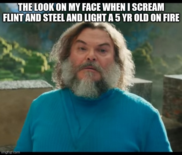 flint n steel | THE LOOK ON MY FACE WHEN I SCREAM FLINT AND STEEL AND LIGHT A 5 YR OLD ON FIRE | image tagged in i am steve | made w/ Imgflip meme maker