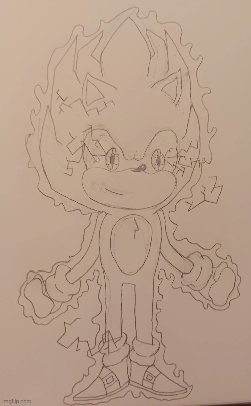 Super Sonic drawing I made | made w/ Imgflip meme maker