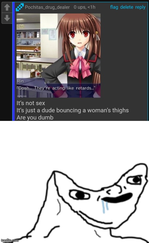 They are humping | image tagged in canoe head wojak | made w/ Imgflip meme maker