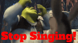 Shrek tells donkey to stop singing Blank Meme Template