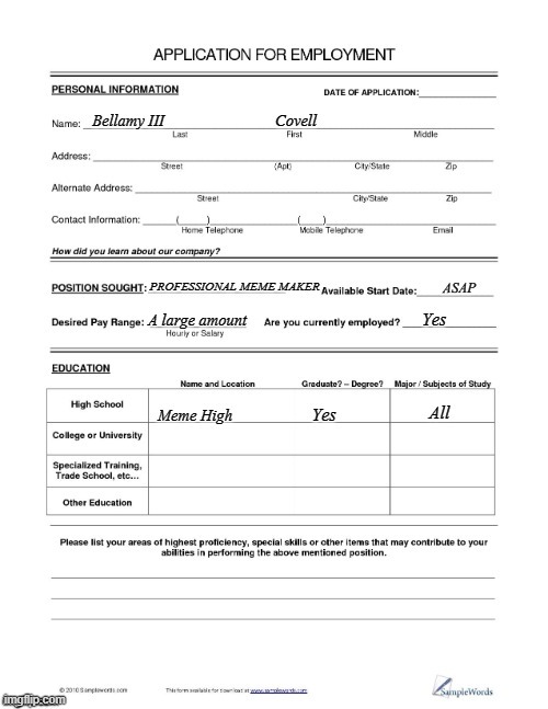 OOOOHH VERY SCARY | image tagged in meme job application | made w/ Imgflip meme maker