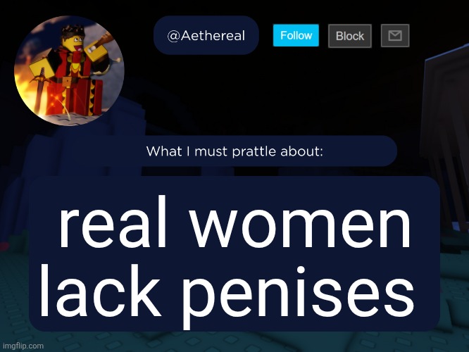 ok this is a joke | real women lack penises | image tagged in aethereal's forsaken template | made w/ Imgflip meme maker